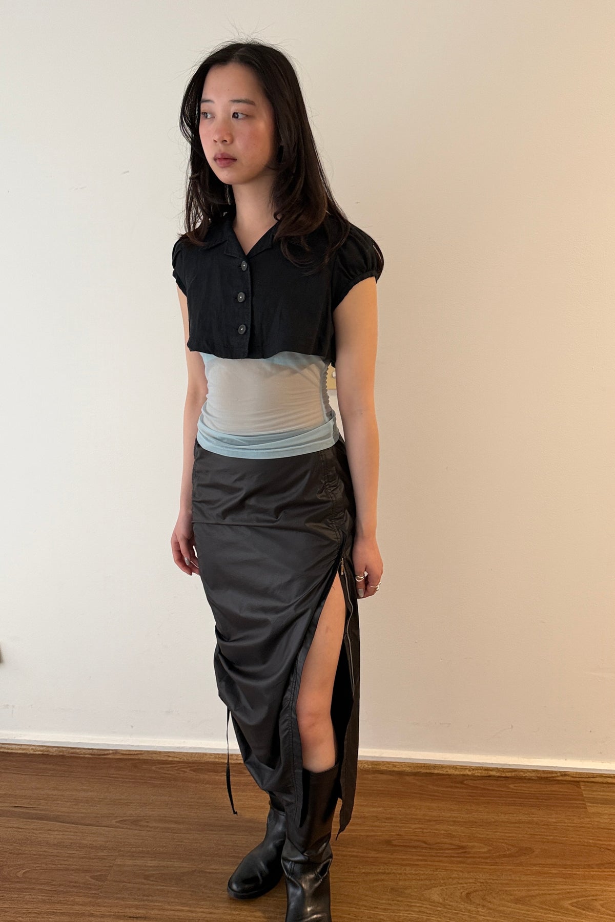 Pinko Ruched Asymmetric Skirt (S)