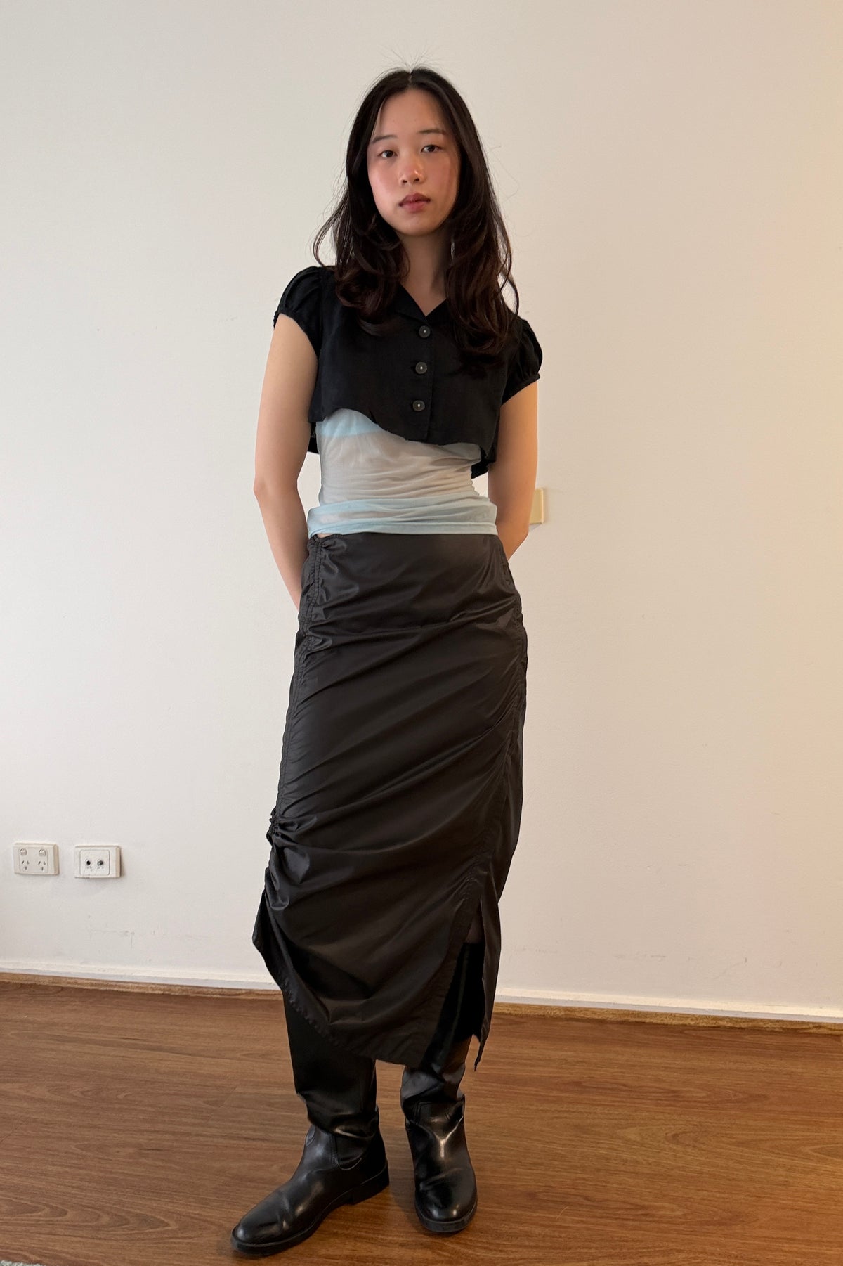 Pinko Ruched Asymmetric Skirt (S)