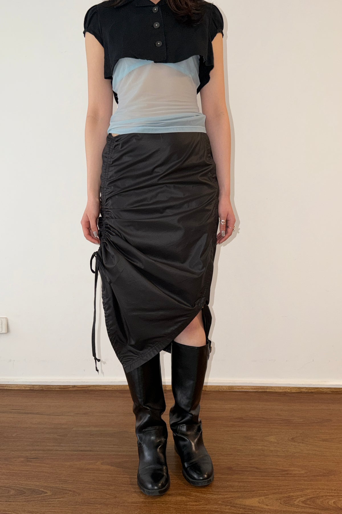 Pinko Ruched Asymmetric Skirt (S)
