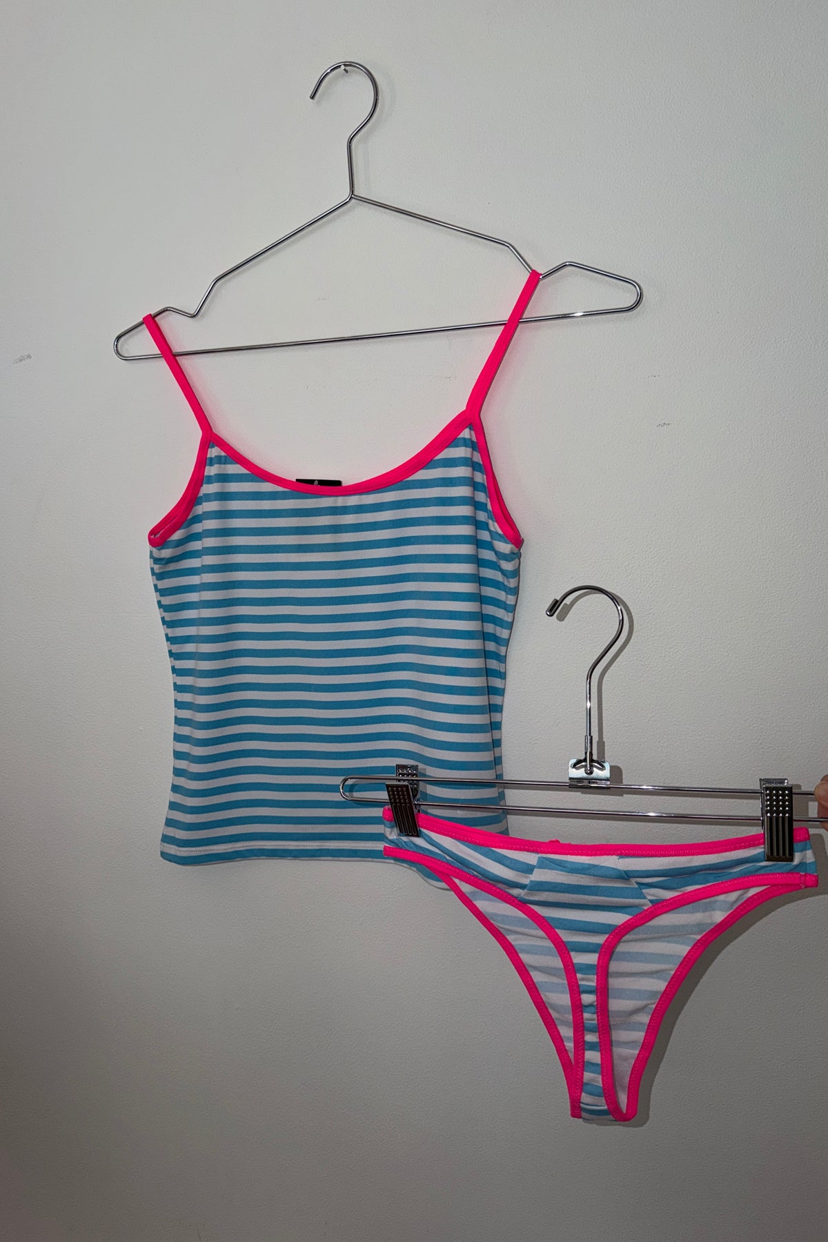 Yes Miss Striped Cami & Thong Set
