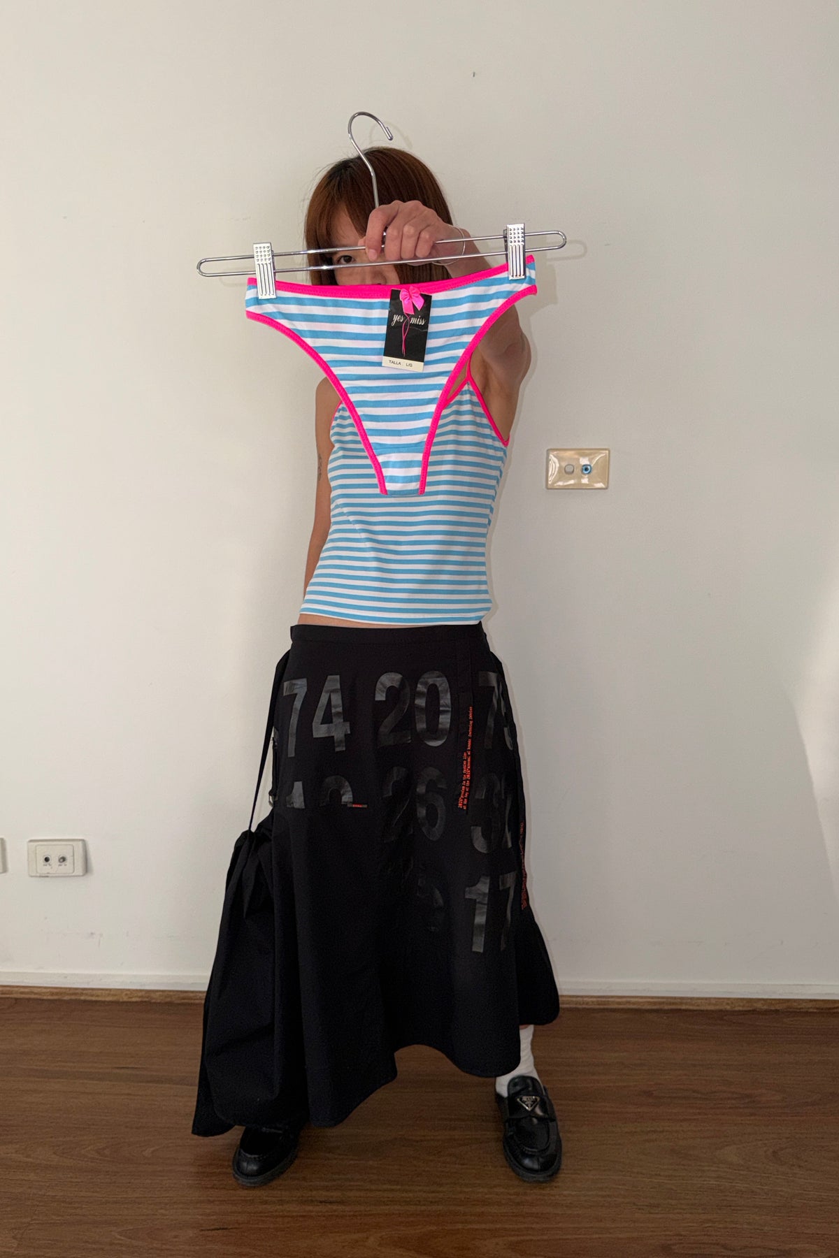 Yes Miss Striped Cami & Thong Set