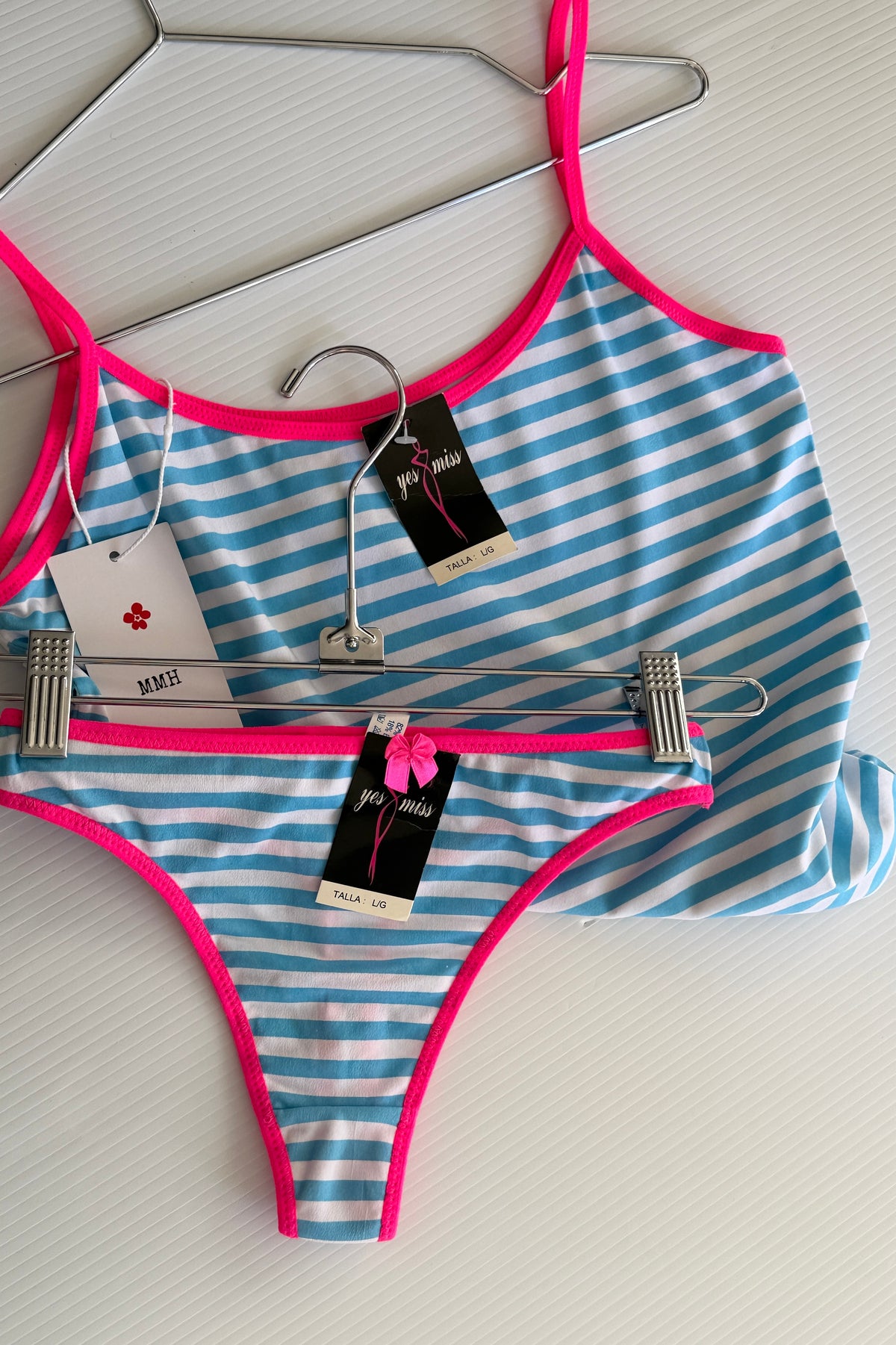 Yes Miss Striped Cami & Thong Set