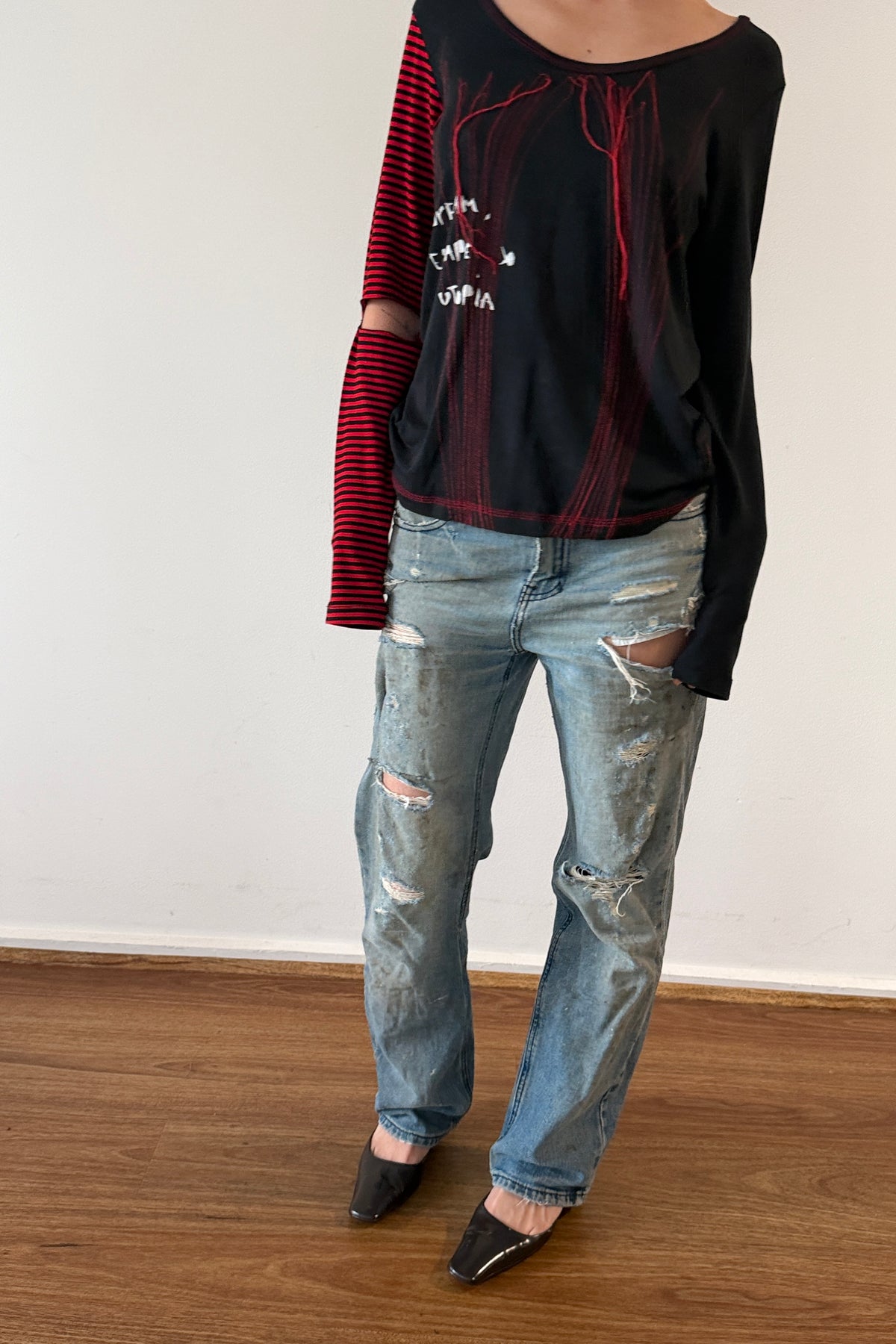 Piping Hot Distressed Denim Jeans - Sam's Jeans No. 1