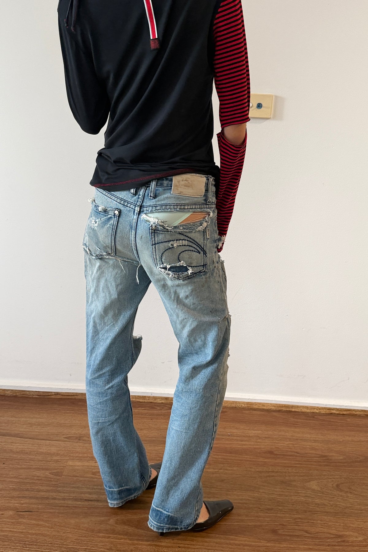 Piping Hot Distressed Denim Jeans - Sam's Jeans No. 1