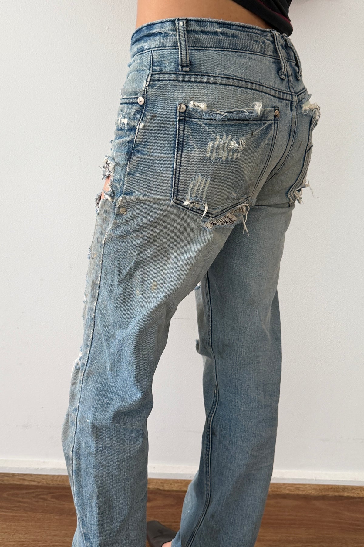 Piping Hot Distressed Denim Jeans - Sam's Jeans No. 1