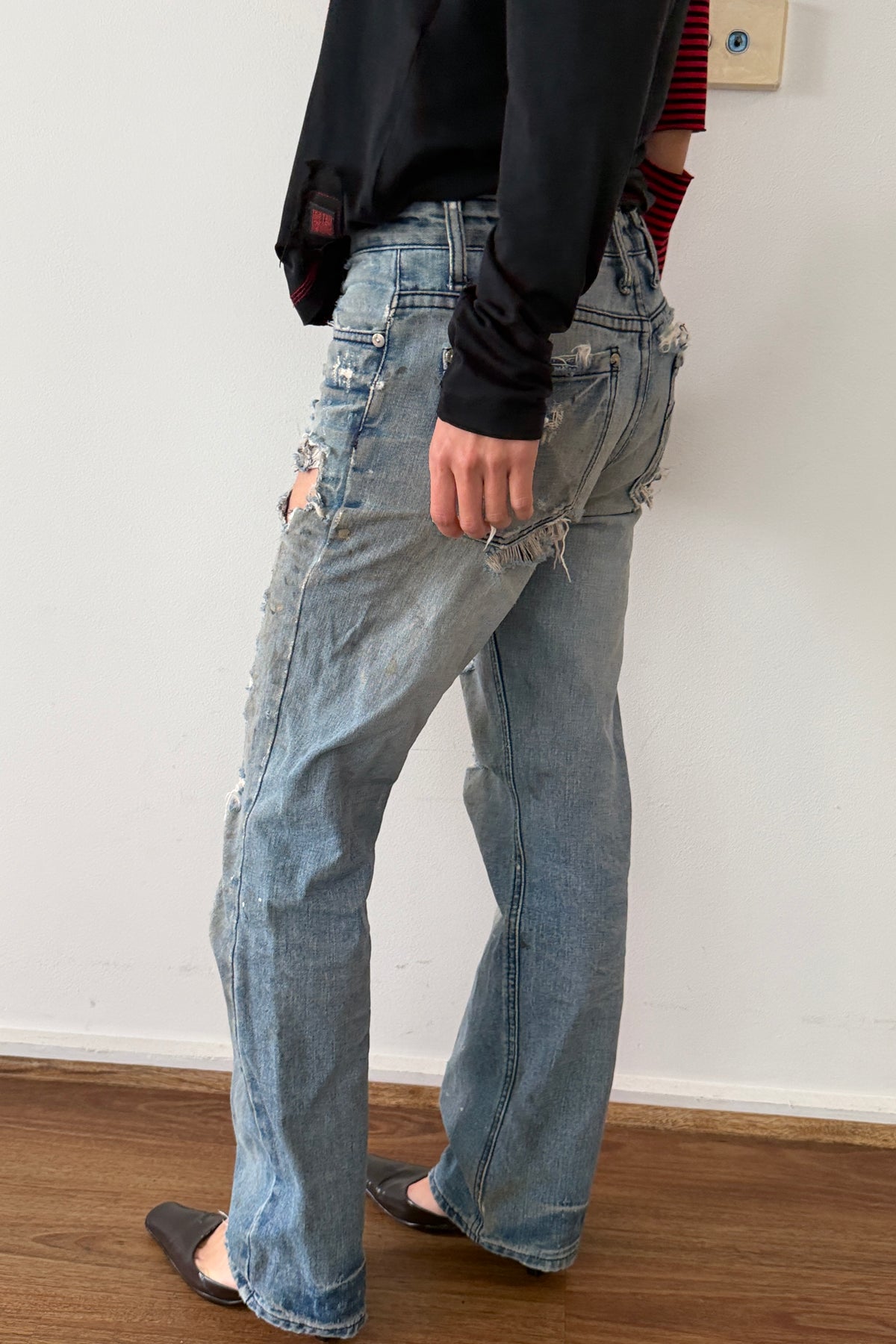 Piping Hot Distressed Denim Jeans - Sam's Jeans No. 1