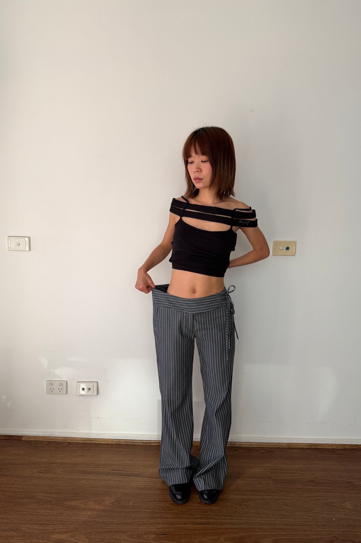 Sisley Pinstripe Trousers (M)
