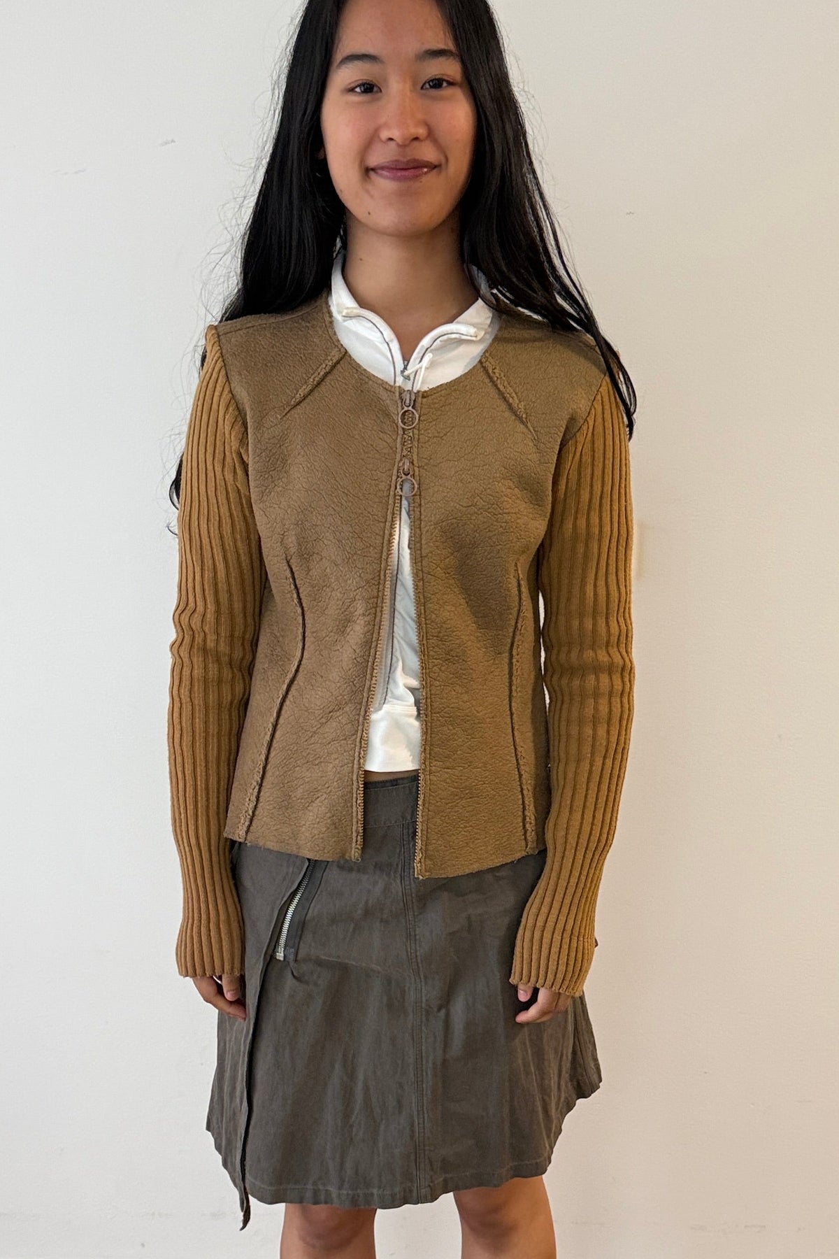 Cop Copine Textured Zip Jacket (S)