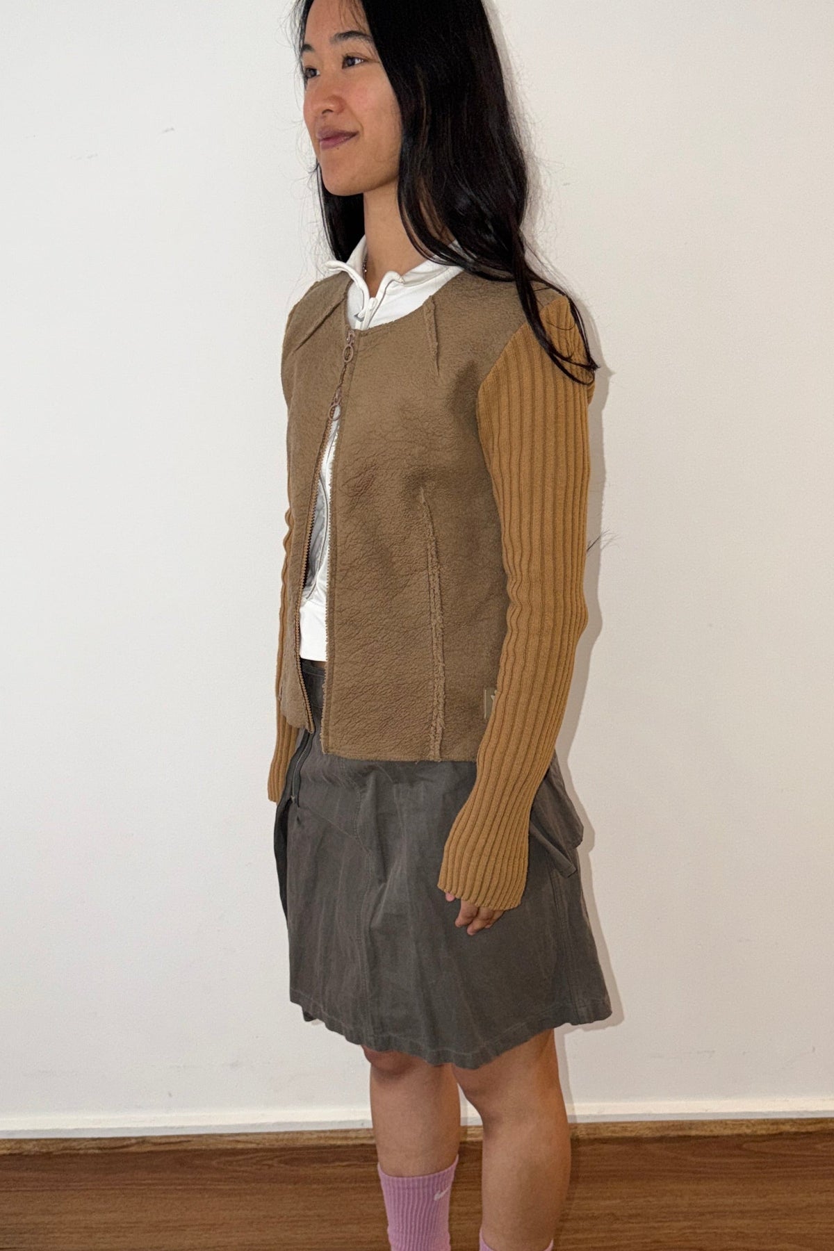 Cop Copine Textured Zip Jacket (S)